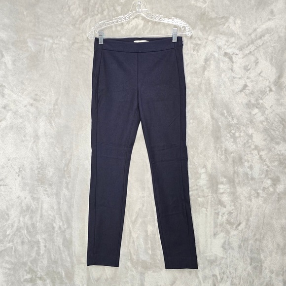 Tory Burch Maude Legging Pants Medium Navy Blue Slim Fit Side Zip 41694 Size 0 - Picture 2 of 14